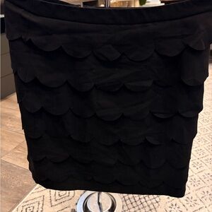 Zac & Rachel Black Scalloped Mini Skirt